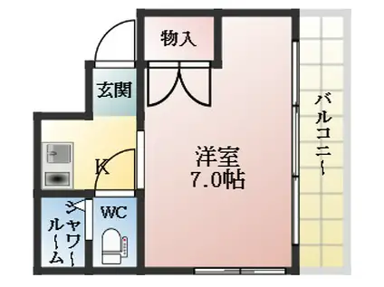 ローレルハイツ(1K/3階)の間取り写真