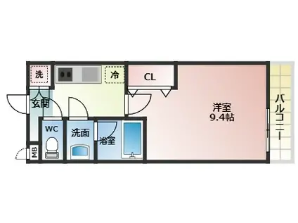 ラフィーネマック(1K/2階)の間取り写真
