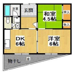 近鉄長野線 喜志駅 徒歩10分 1階建 築57年(2DK)の間取り写真