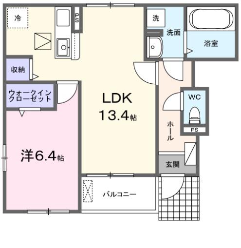 レフィナード 寿(1LDK/1階)の間取り写真