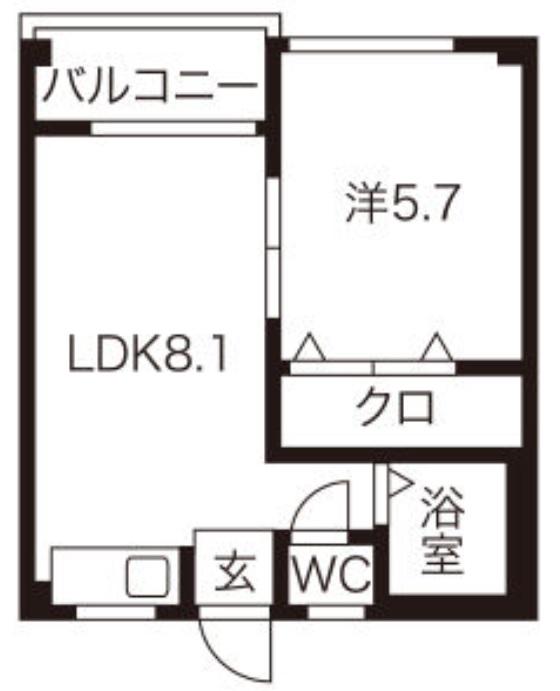 RHYTHM柏原(1LDK/3階)の間取り写真
