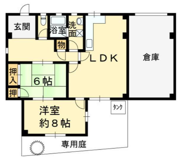 森井マンション(2LDK/1階)の間取り写真