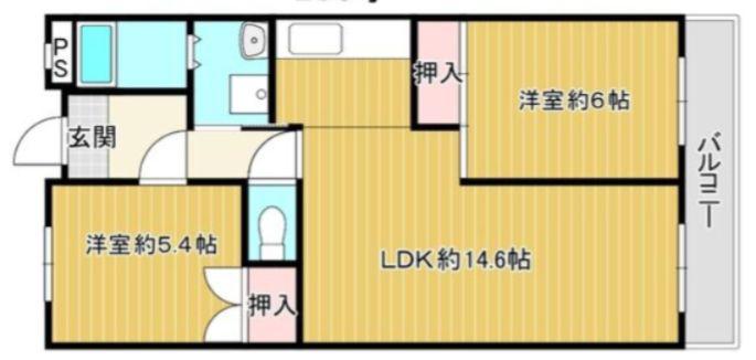 テイズメゾン(2LDK/2階)の間取り写真