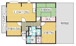 サンビレッジ藤(3LDK/1階)の間取り写真