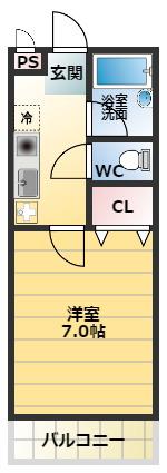 CASA DE TSUZUYAMADAI(1K/3階)の間取り写真
