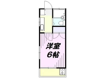 グレース蘭(1K/2階)の間取り写真