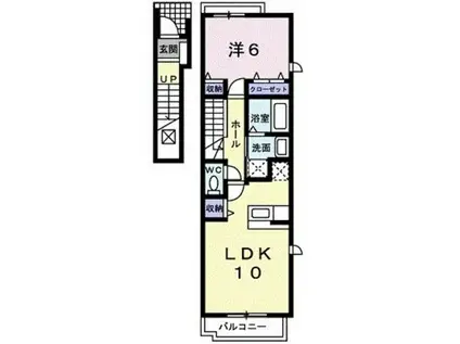 アビロード(1LDK/2階)の間取り写真