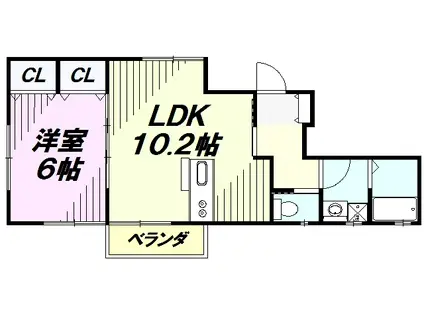 プレアデス(1LDK/1階)の間取り写真