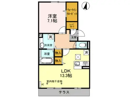 匠乃館C(1LDK/1階)の間取り写真
