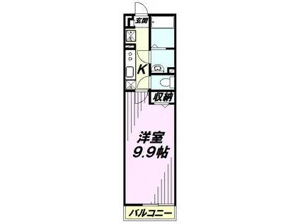 NB小手指(1K/1階)の間取り写真
