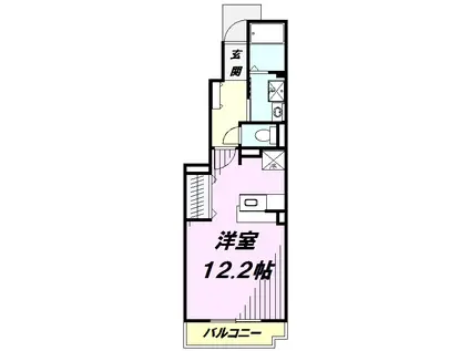 ラ クール(ワンルーム/1階)の間取り写真