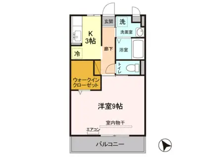 セジュールZEN参番館(1K/2階)の間取り写真