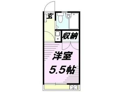 オーシャンパレス(1K/1階)の間取り写真