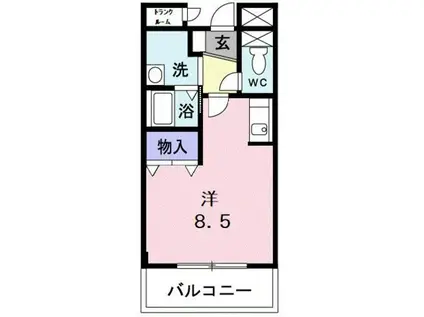 シィルクラール アイビー(ワンルーム/3階)の間取り写真