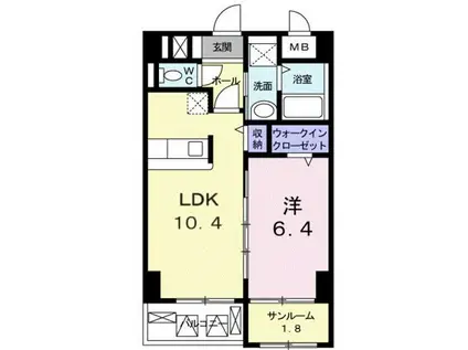 アルカンシェル デーア(1LDK/3階)の間取り写真