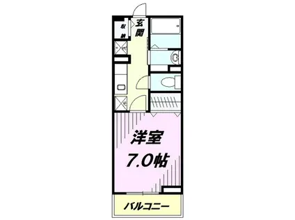 ヴィラ・プリムローズ(1K/1階)の間取り写真