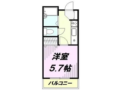 メゾンヒル狭山(1K/2階)の間取り写真