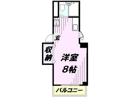 ハウス小手指(ワンルーム/1階)の間取り写真