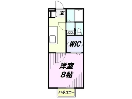 クレセール(1K/1階)の間取り写真