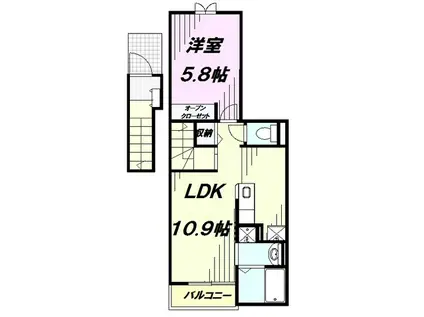 コズカ アロッジオ(1LDK/2階)の間取り写真