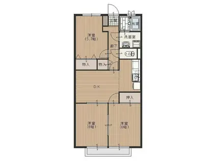 ビラージュ・純(3DK/3階)の間取り写真