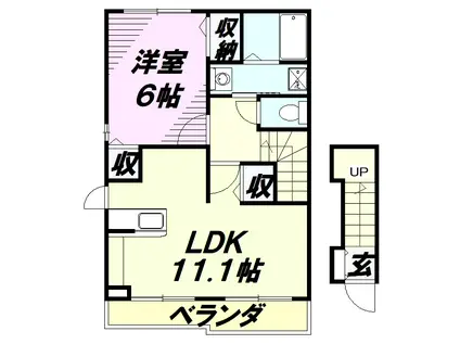 エテルノトミー(1LDK/2階)の間取り写真
