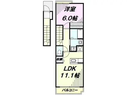 クレール小手指(1LDK/2階)の間取り写真