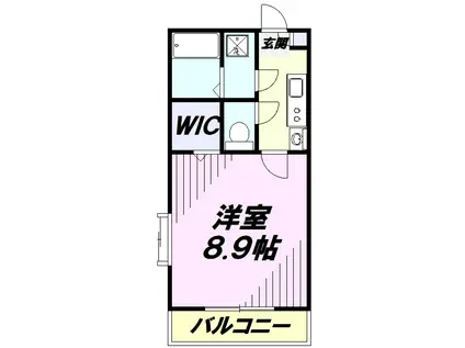 リベルタⅢ(1K/1階)の間取り写真