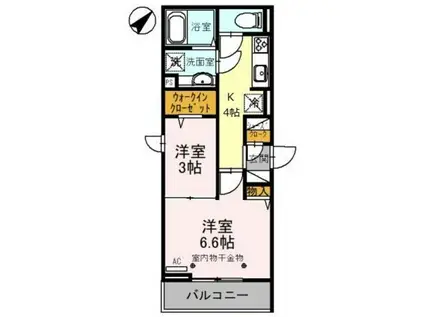 スリーカントリー(2K/2階)の間取り写真