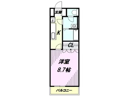 トモニーヒルズ(1K/1階)の間取り写真