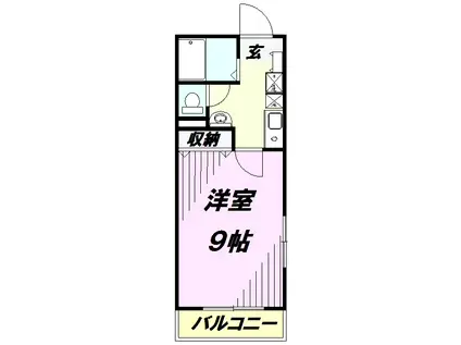 パルメゾン(1K/2階)の間取り写真