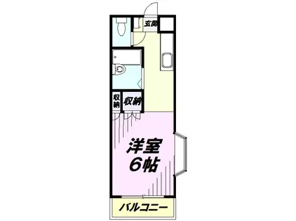 仏子レジデンス(ワンルーム/3階)の間取り写真