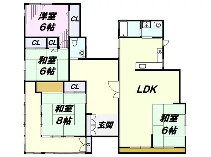 西武池袋・豊島線 狭山ケ丘駅 徒歩43分 1階建 築29年(4LDK)の間取り写真