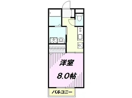 ハイツ寿(1K/2階)の間取り写真