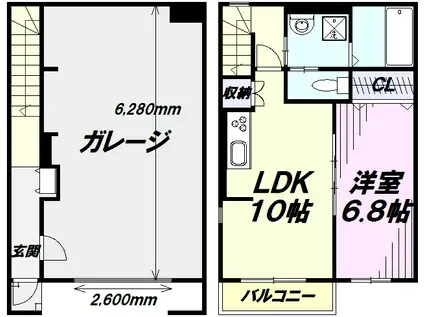 サニーレジデンス(1LDK/1階)の間取り写真