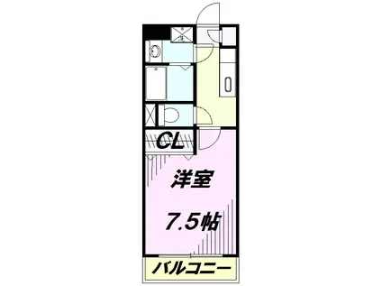 フェリーチェA(1K/3階)の間取り写真