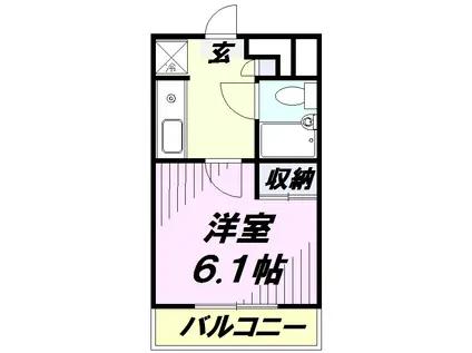 パレ新所沢(1K/1階)の間取り写真