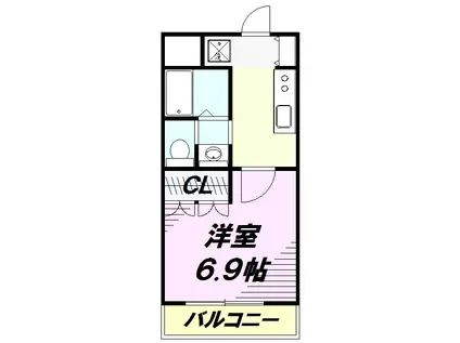 ファースト・プレイス(1K/2階)の間取り写真