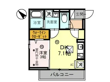 KIRSCHE(1DK/1階)の間取り写真