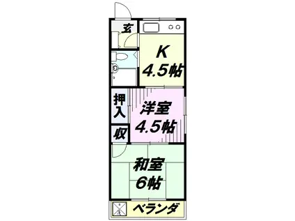 扇マンション(2K/3階)の間取り写真