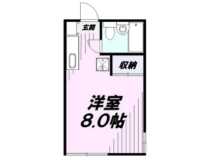 ジュネスホープ(ワンルーム/2階)の間取り写真