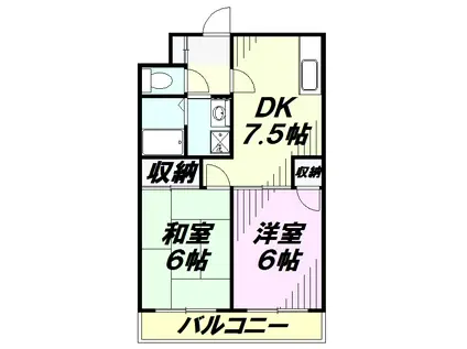 マリアージュ(2DK/4階)の間取り写真