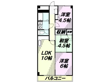 ベルメゾン藤沢(3LDK/3階)の間取り写真