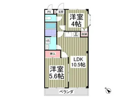 メゾンエクセル(2LDK/1階)の間取り写真