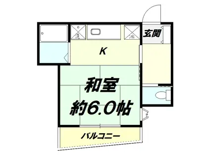 パステルハウス(ワンルーム/1階)の間取り写真