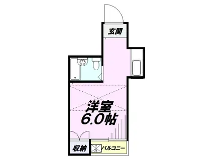 グレース・エム・ケイ(ワンルーム/2階)の間取り写真