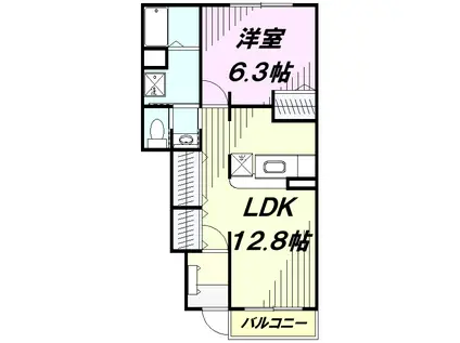 シャトレ・ブリアン壱番館(1LDK/1階)の間取り写真
