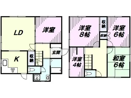 西武池袋・豊島線 小手指駅 徒歩14分 2階建 築49年(4SLDK)の間取り写真
