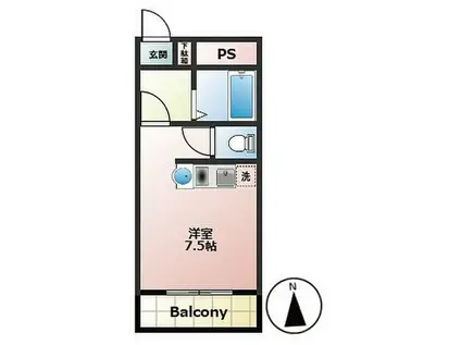 シャトー有楽町(ワンルーム/3階)の間取り写真