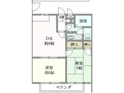 ベルフラット(2DK/3階)の間取り写真